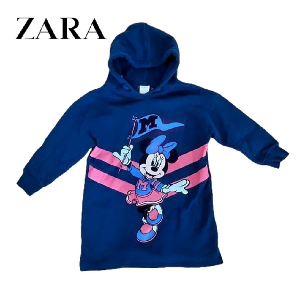 Disney Zara Long Hoodie, Sz 8, Minnie Mouse Cheerleader